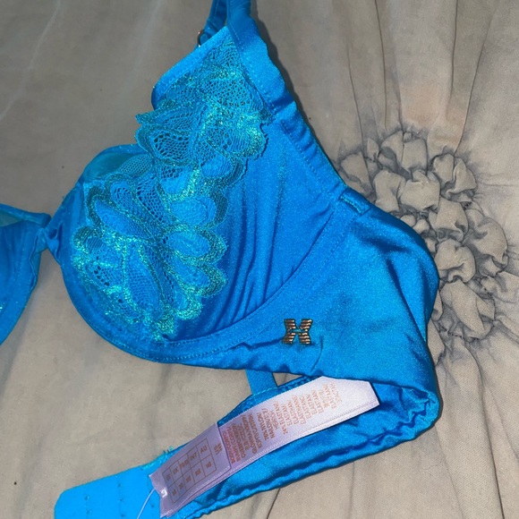 NWT Savage X Fenty Bright Blue Lace Bra 36B (34C) - Picture 3 of 6